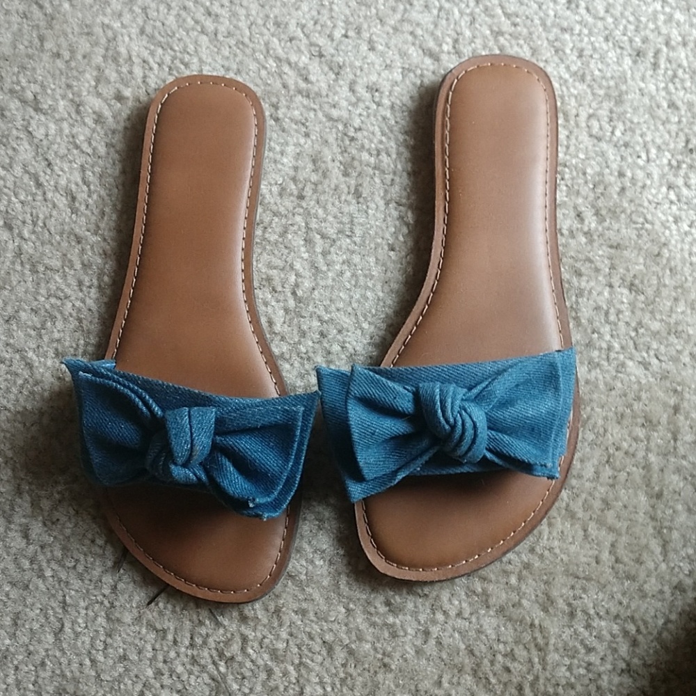 Blue jean bow sandals